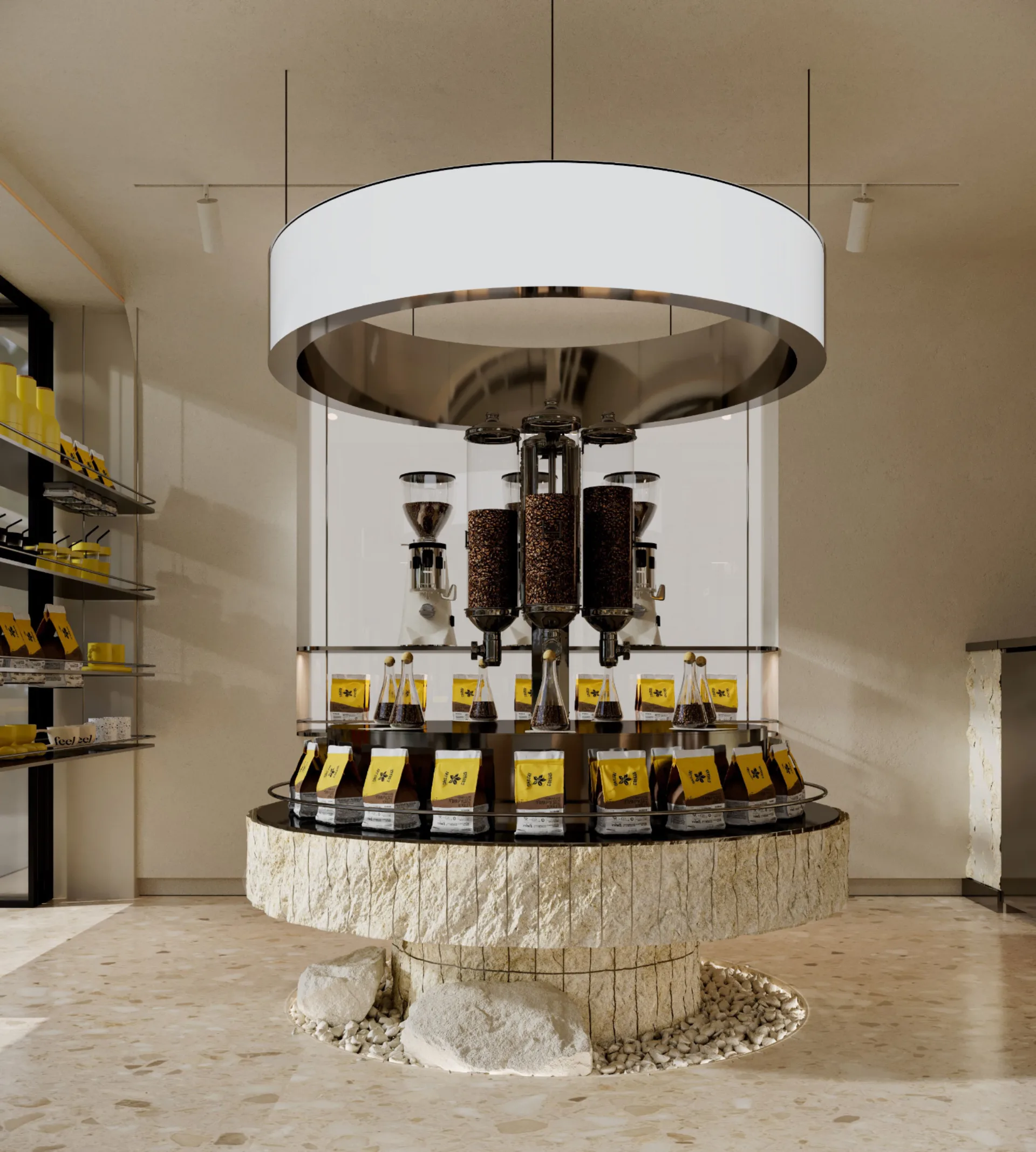 The Coffee Shop bean display at a Coffee Island store