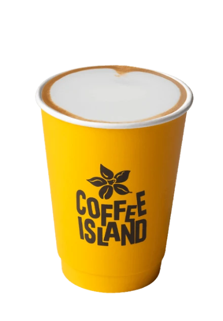 Cappuccino in a Coffee Island cup