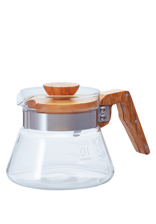 Hario V60 Coffee Server Olive Wood Glass 600ml