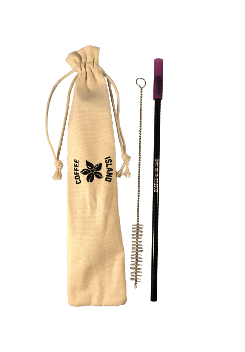 Reusable Metal Straw (Black - Purple)